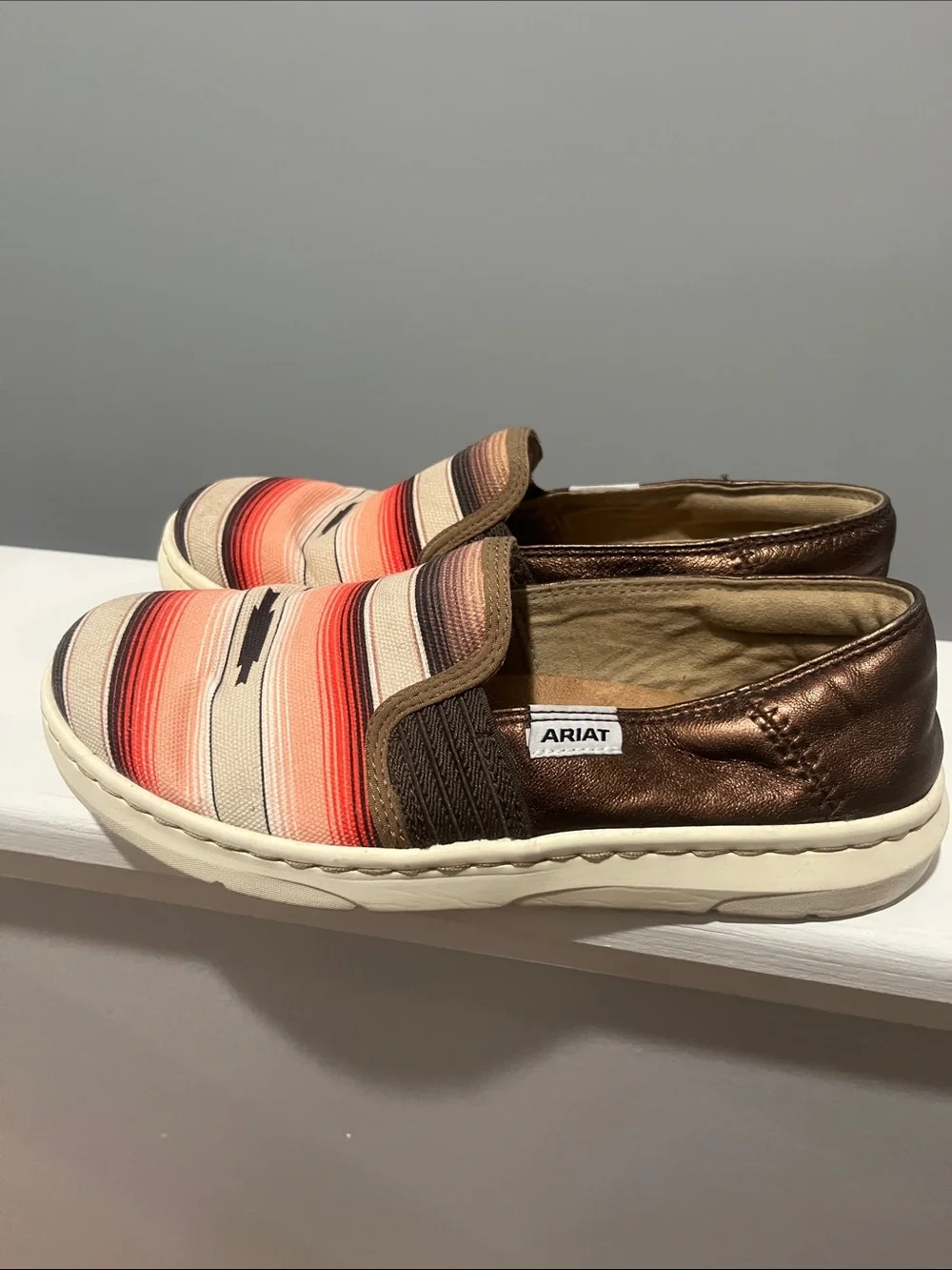 Ariat Ryder Women's 7 B 7B Western Aztec Slip On Shoes in Multicolor Serape